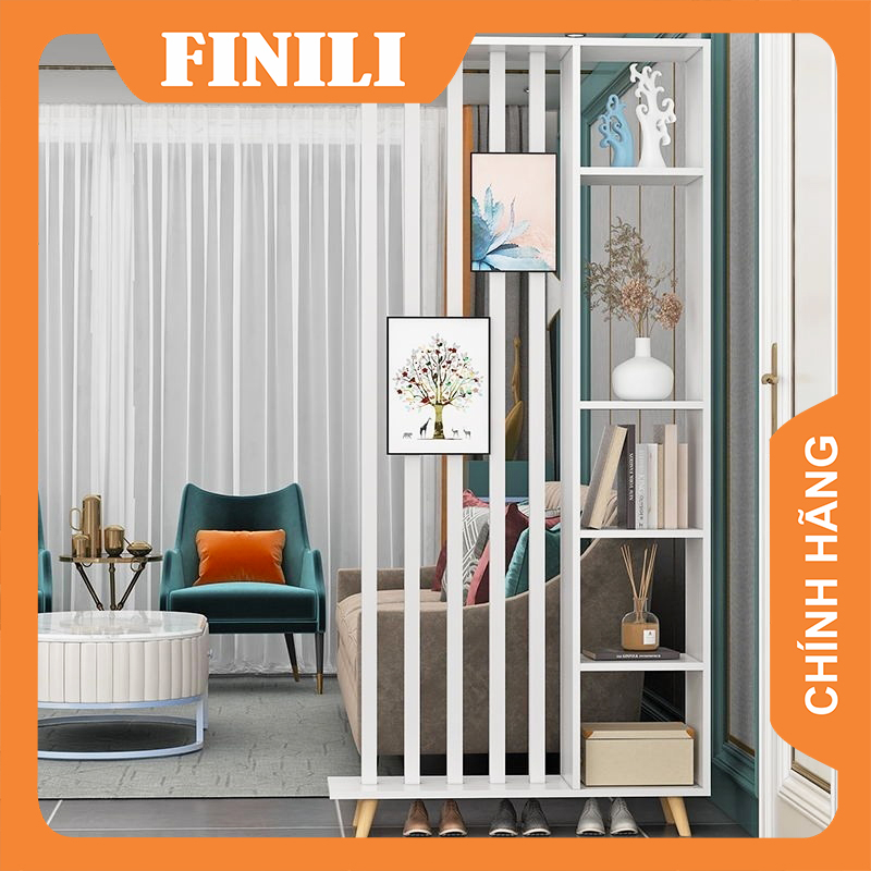 Vách ngăn cách điệu kết hợp kệ trang trí gỗ công nghiệp giá tốt NDK0021