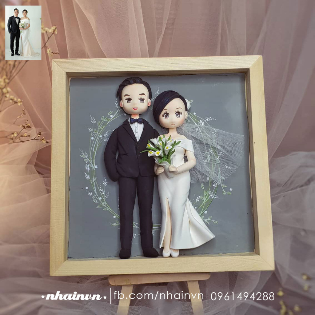 Tranh chibi đất sét theo hình ảnh, theo yêu cầu