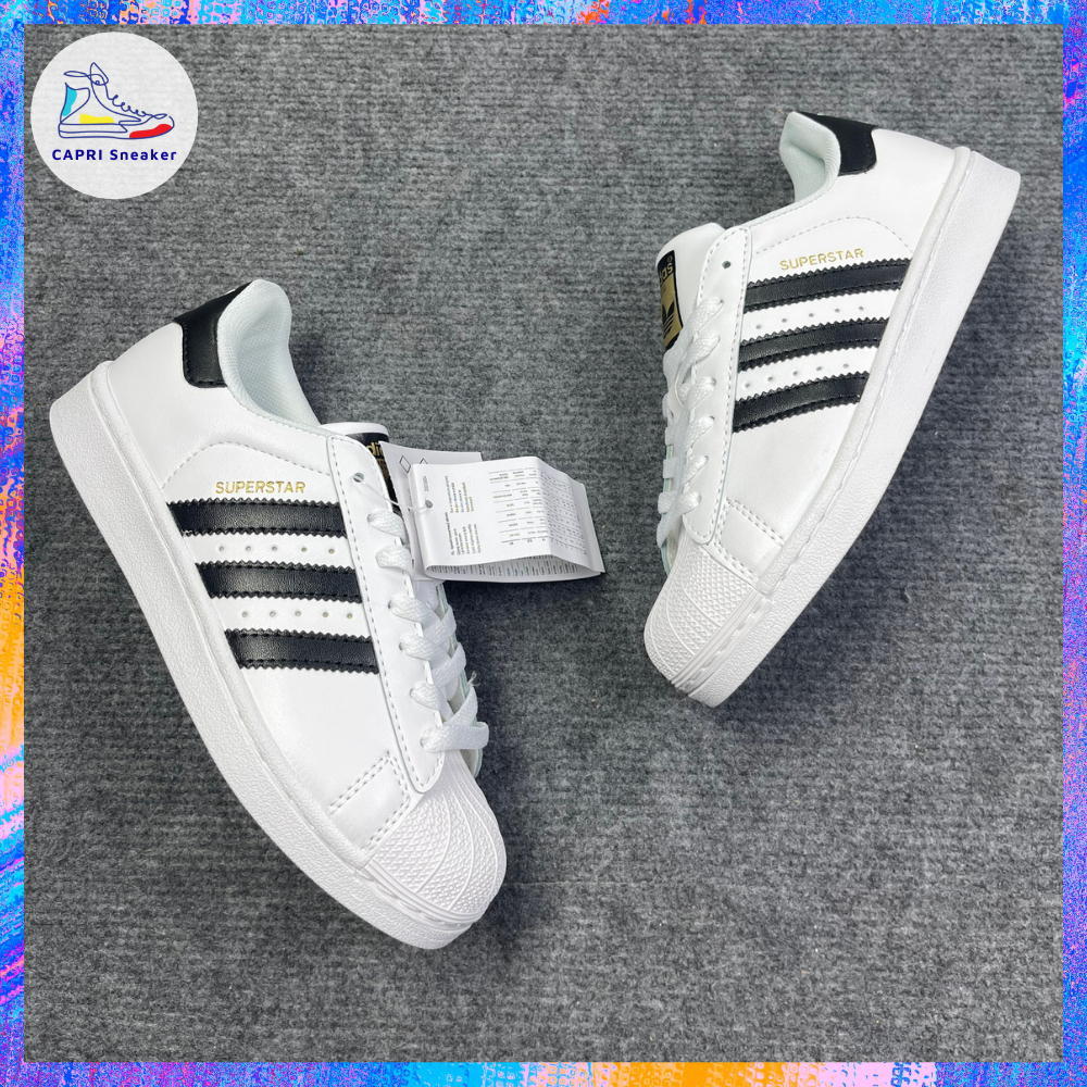 Giày thể thao trắng 3 vạch giày sneaker adidas nam nữ sò tem vàng / CAPRI Sneaker