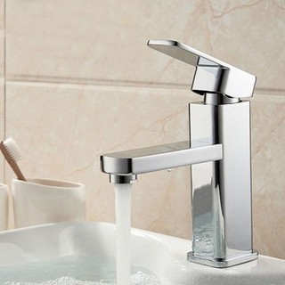Vòi lavabo nóng lạnh thân vuông cao 20cm