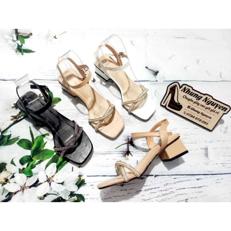 Sandals gót quay xoắn , gót 3 phân