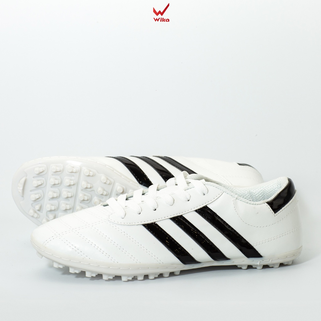 Giày Đá Bóng Nam 3 Sọc Wika Chính Hãng Sân Cỏ Nhân Tạo, Chất Liệu Da Pu Trơn
