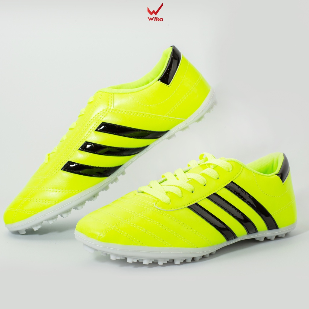 Giày Đá Bóng Nam 3 Sọc Wika Chính Hãng Sân Cỏ Nhân Tạo, Chất Liệu Da Pu Trơn