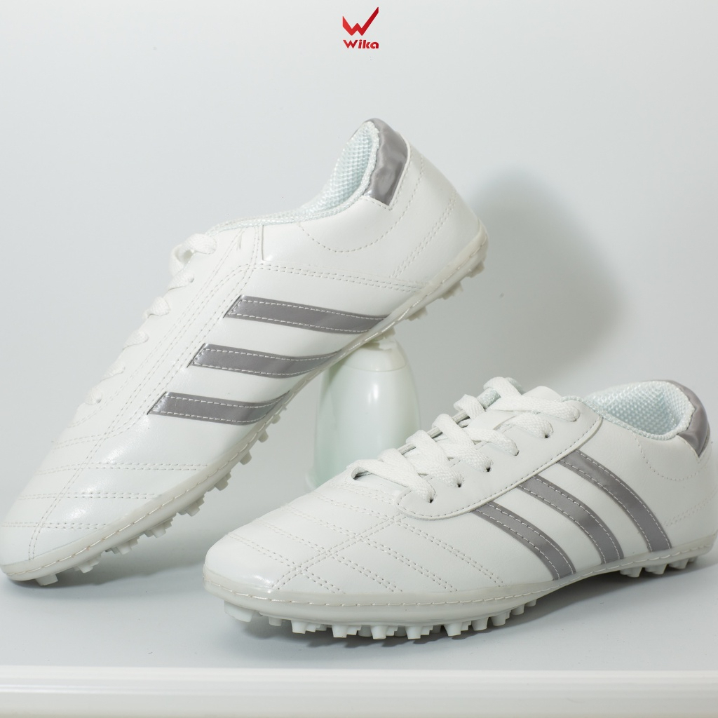 Giày Đá Bóng Nam 3 Sọc Wika Chính Hãng Sân Cỏ Nhân Tạo, Chất Liệu Da Pu Trơn