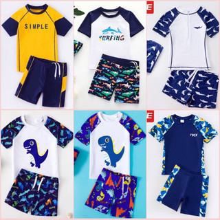 SP002039 Bộ bơi bé trai hàng xịn chống tia UV, set đồ bơi bé trai cao cấp hoạ tiết khủng long, bộ bơi lớn 30kg 9183-9180