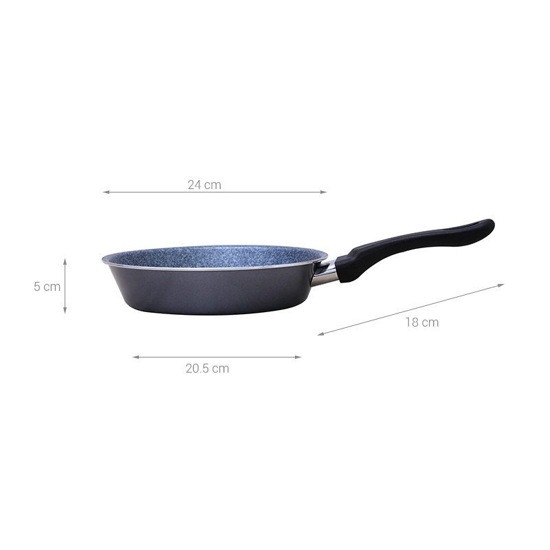 Chảo nhôm chống dính đáy từ 24 cm Happycook MFP-24IH GRAY