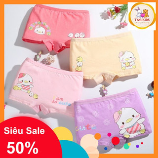 Quần chip bé gái, Quần chip đùi cotton cao cấp mềm mát an toàn cho bé 2-12 tuổi nhiều hình in đủ màu sắc tươi vui