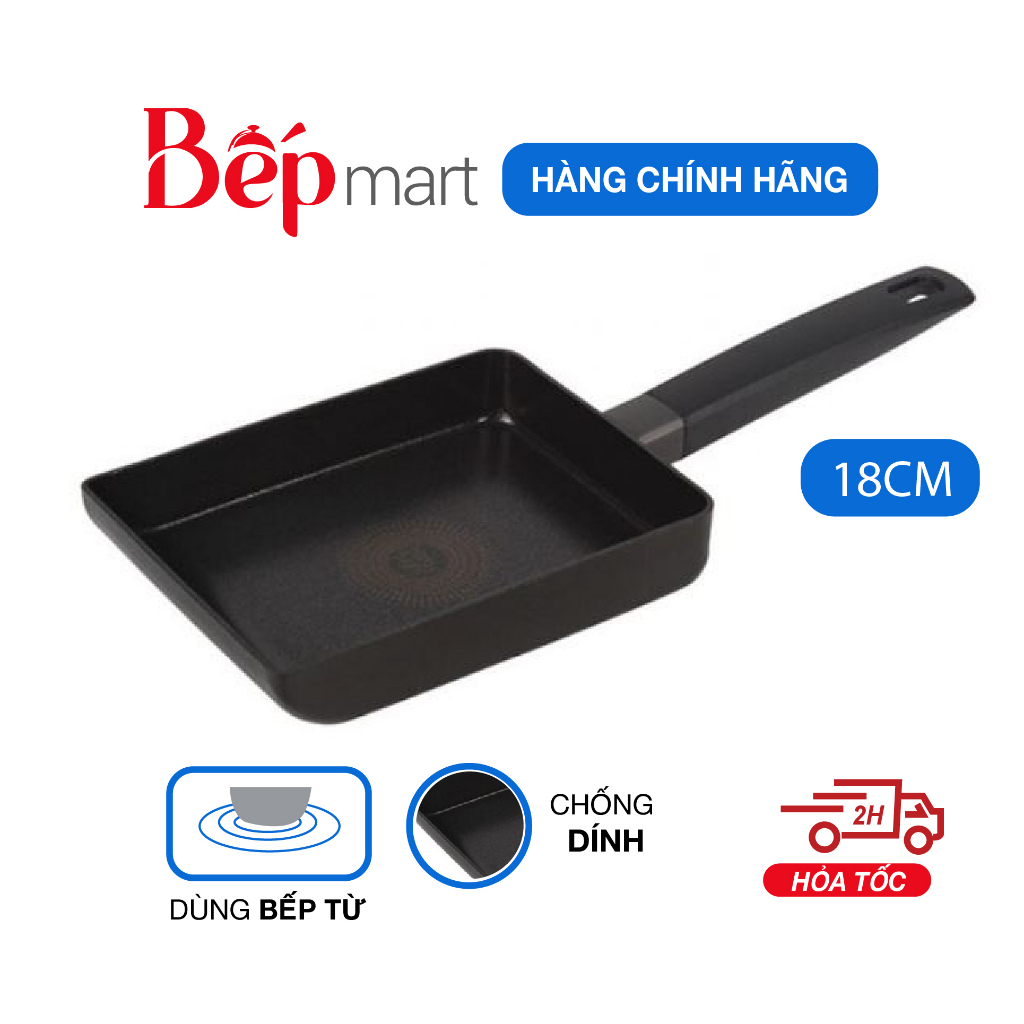 Chảo trứng chữ nhật LocknLock Hard&Light LHL5186-IH 18cm - Hàng chính hãng, chống dính, dùng bếp từ - Bếpmart