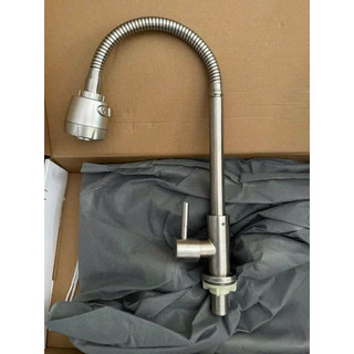 Vòi rửa chén bát lạnh Tăng áp cần mềm ngổng lò xo xoay 360 độ. Inox SUS 304 giá rẻ Tphcm