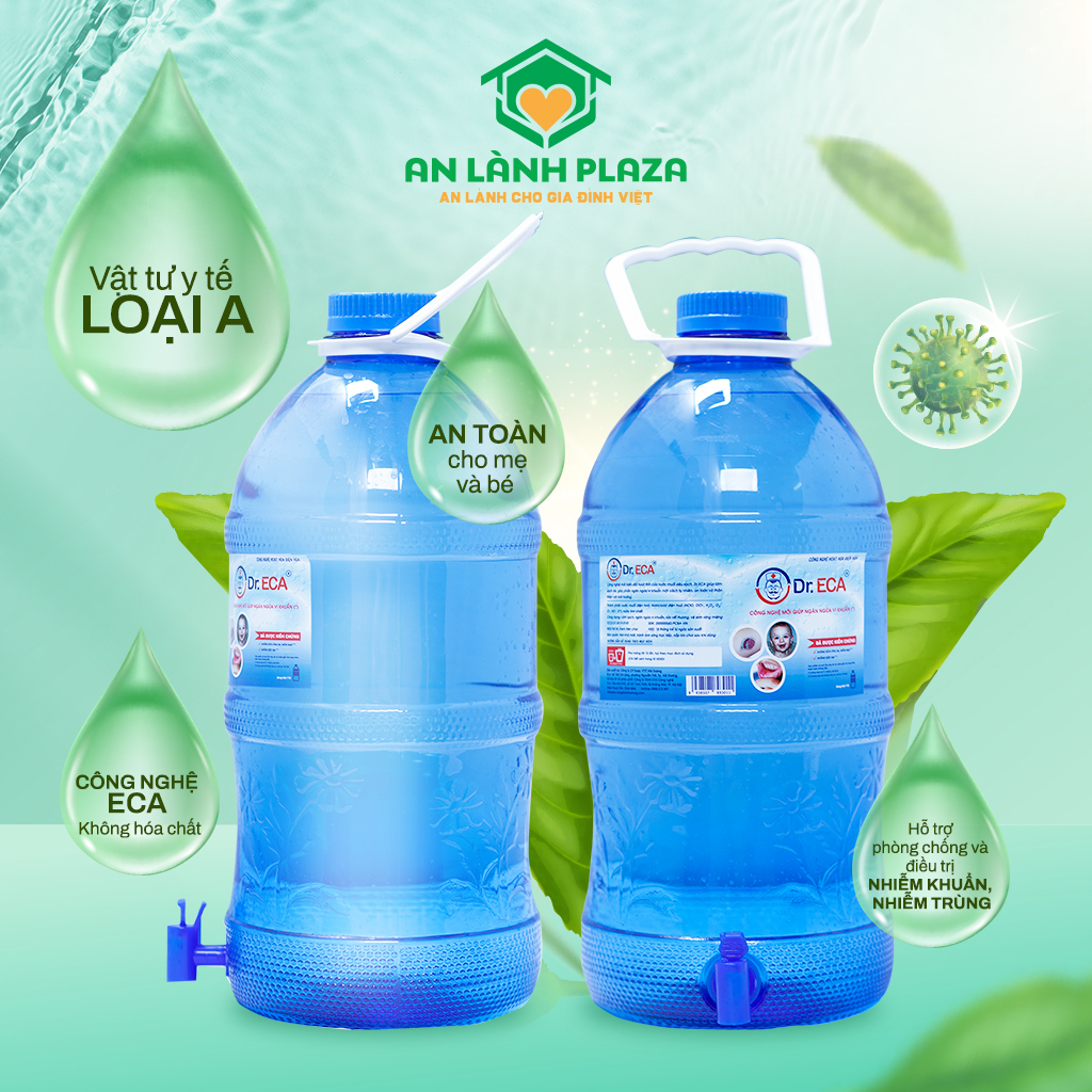 Dung dịch khử khuẩn Dr Eca (7 lít) phân phối An Lành Plaza ,sát khuẩn vết thương ngoài da, an toàn cho bé