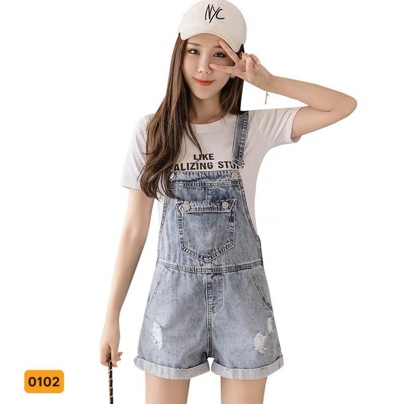 Yếm short jeans nữ cao cấp thời trang A-T Fashion, quần yếm nữ chất bò mịn xịn siêu kute phong cách Hàn Quốc - YJ02