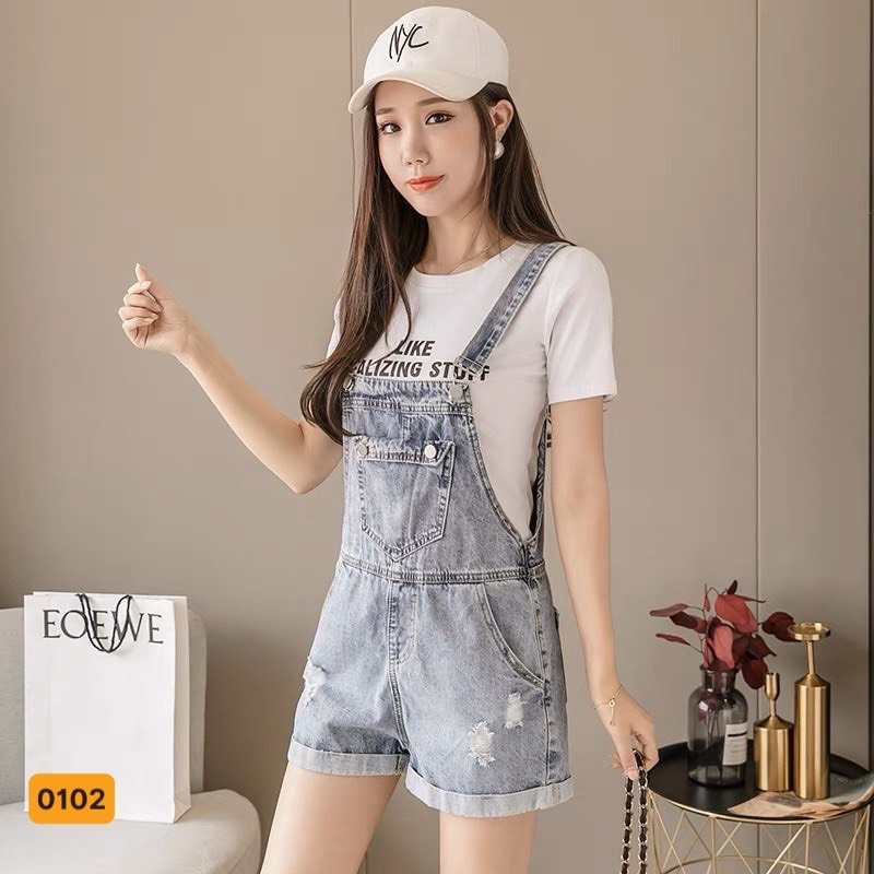 Yếm short jeans nữ cao cấp thời trang A-T Fashion, quần yếm nữ chất bò mịn xịn siêu kute phong cách Hàn Quốc - YJ02