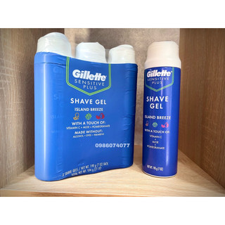 Bọt cạo râu/ gel cạo râu Gillette sentitive plus xuất xứ Mỹ