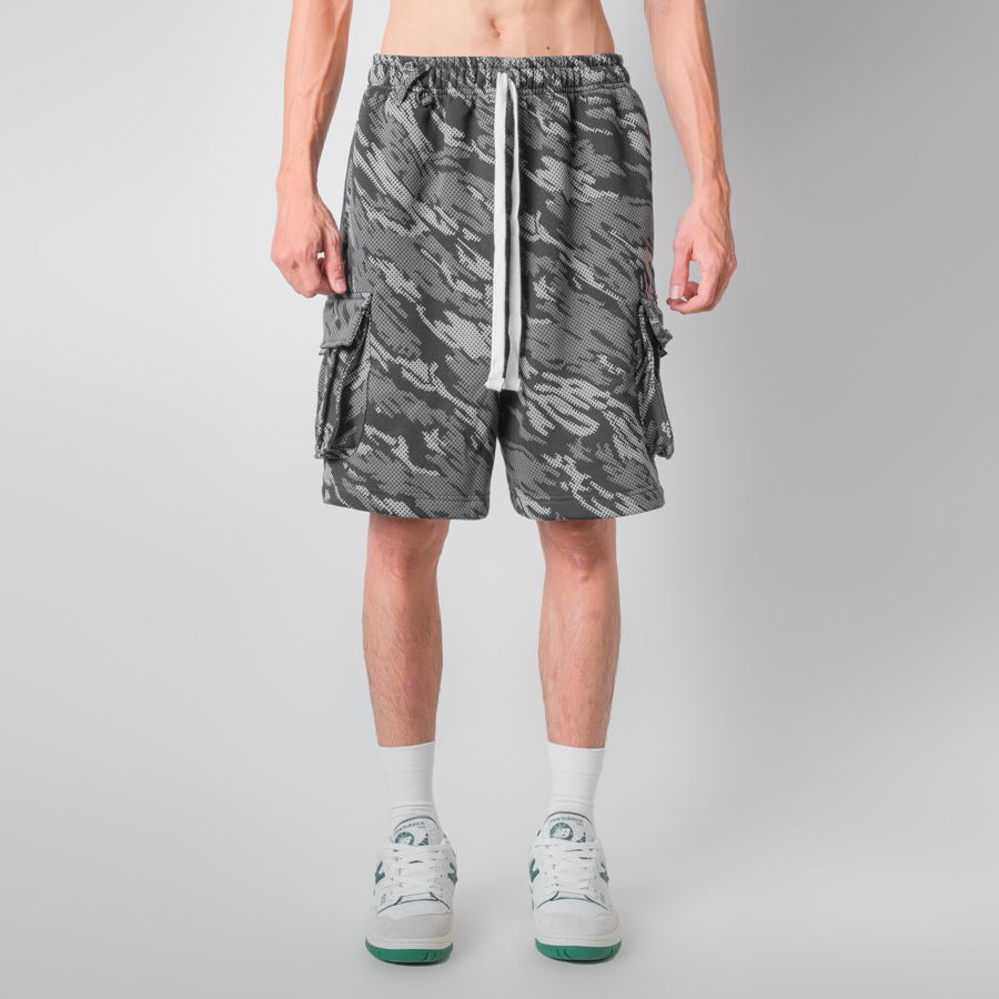 Quần Ngắn Short Túi Hôp Nỉ Ống Rộng Nam Unisex Nữ Cargo Pants Màu Đen Camo Localbrand Xfire