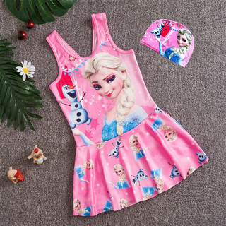 Bikini bé gái, set đồ bơi Elsa, Pony cho bé, đồ bơi Elsa kèm mũ bơi cho bé gái