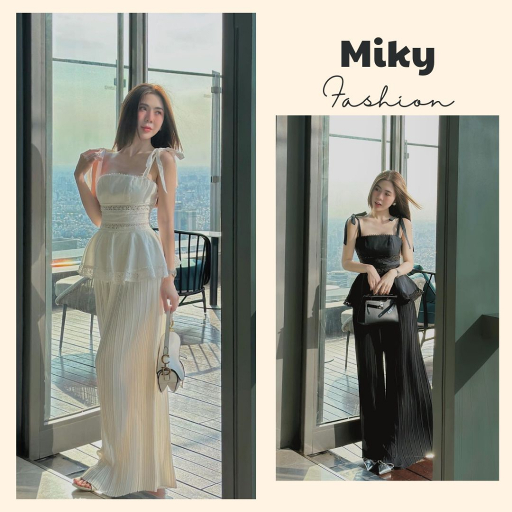 Set Bộ Đồ Nữ, Set Đồ Yếm Áo Croptop 2 Dây Quần Ống Rộng Chất Ren Lụa Siêu Sang Chảnh