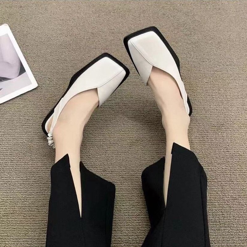 Sandal nữ bít mũi hở gót kiểu dáng hàn quốc mũi vuông