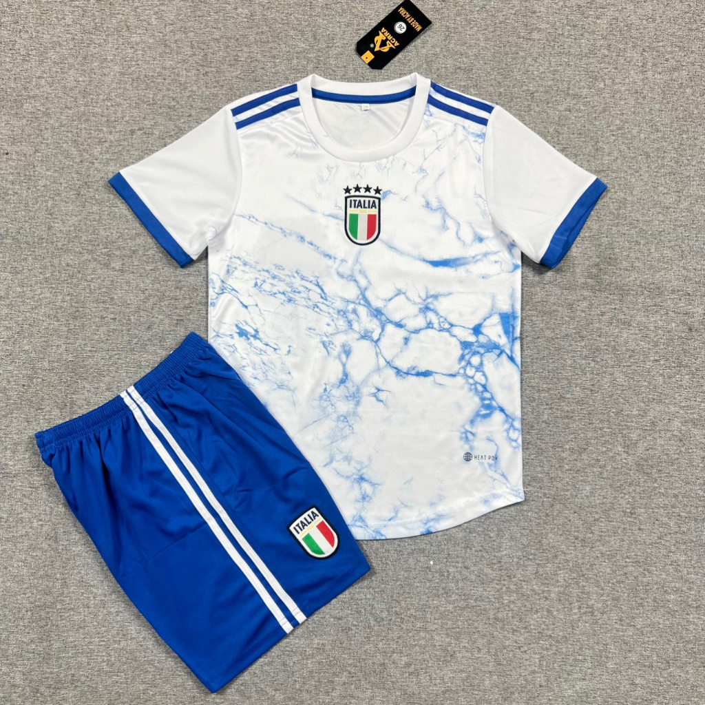 Bộ bóng đá trẻ em ITALIA trắng vải mè thái