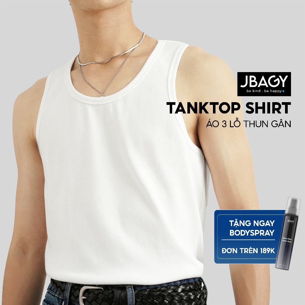 Áo thun tank top ba lỗ nam vải cotton thoáng mát thấm hút mồ hôi tốt thương hiệu JBAGY - JT0302