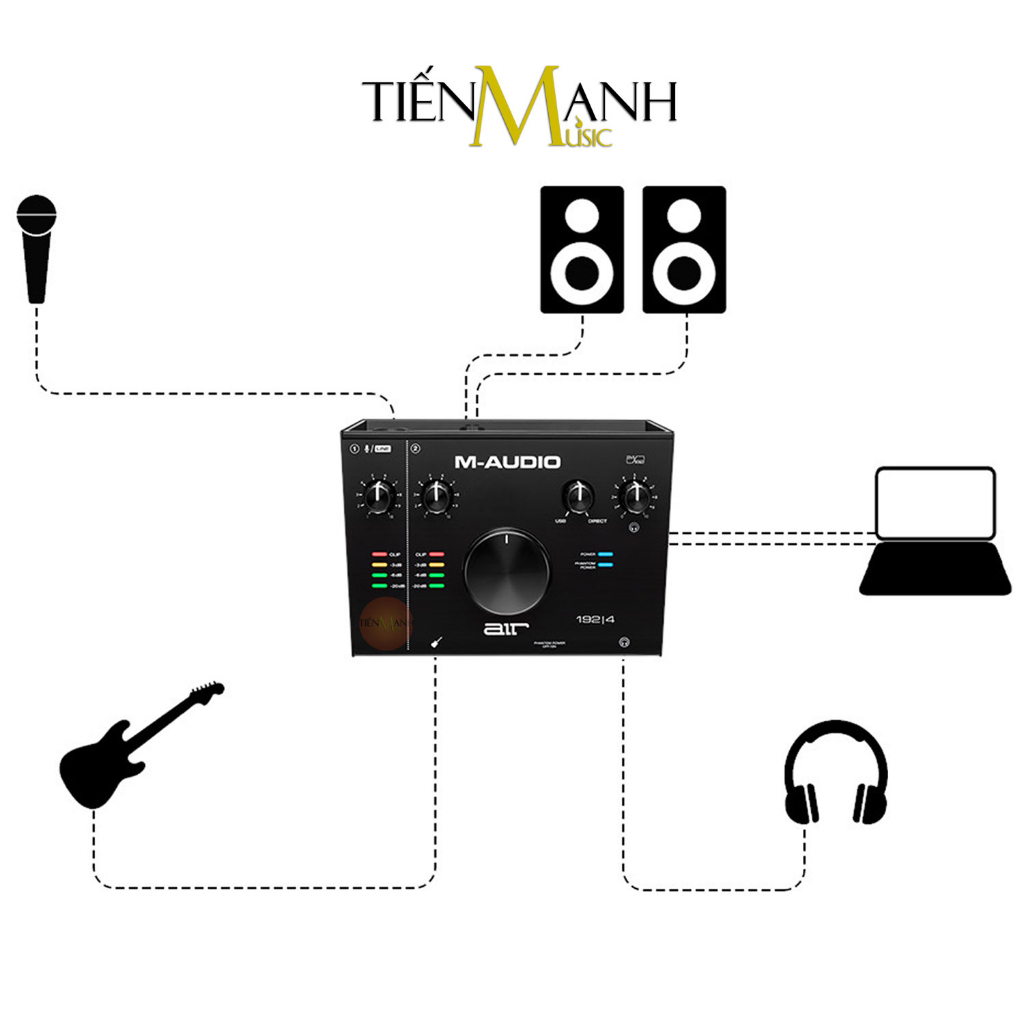 Soundcard M-audio Air 192x4 Bộ Thu Âm Thanh & Livestream 192 4 Audio Interface 192/4 Sound Card Audio 192|4