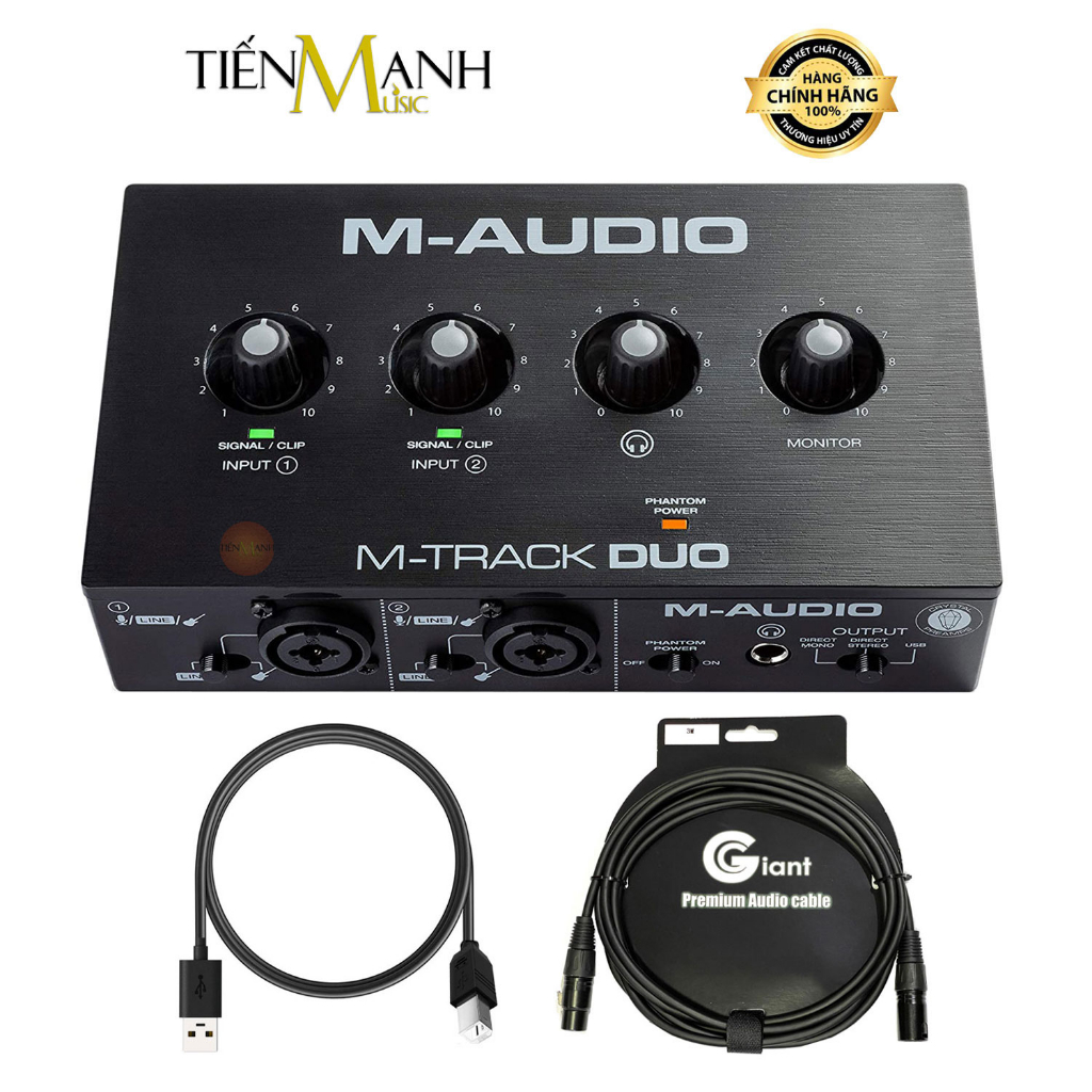 [Chính Hãng, Tặng Cable] Soundcard M-audio M-Track Duo Bộ Thu Âm, Livestream MAudio MTrack Audio Sound Card M Track