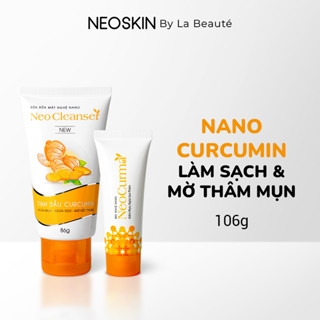 Bộ Đôi Giảm Mụn Ẩn Giúp Làm Sạch Kiềm Nhờn Ngăn Ngừa Vết Thâm Sẹo Sữa Rửa Mặt Nghệ Nano & Gel Nghệ Nano LA BEAUTÉ 106g