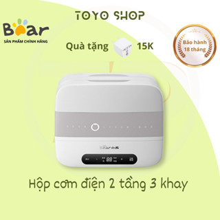 Hộp cơm cắm điện hẹn giờ Bear DFH-C15B9, 2 tầng 4 ngăn, sử dụng inox 304 cao cấp