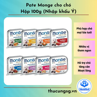 Pate Monge cho chó nhiều vị hộp 100g(nhập khẩu Ý)