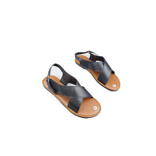 Giày sandal đế thấp nữ quai chéo to