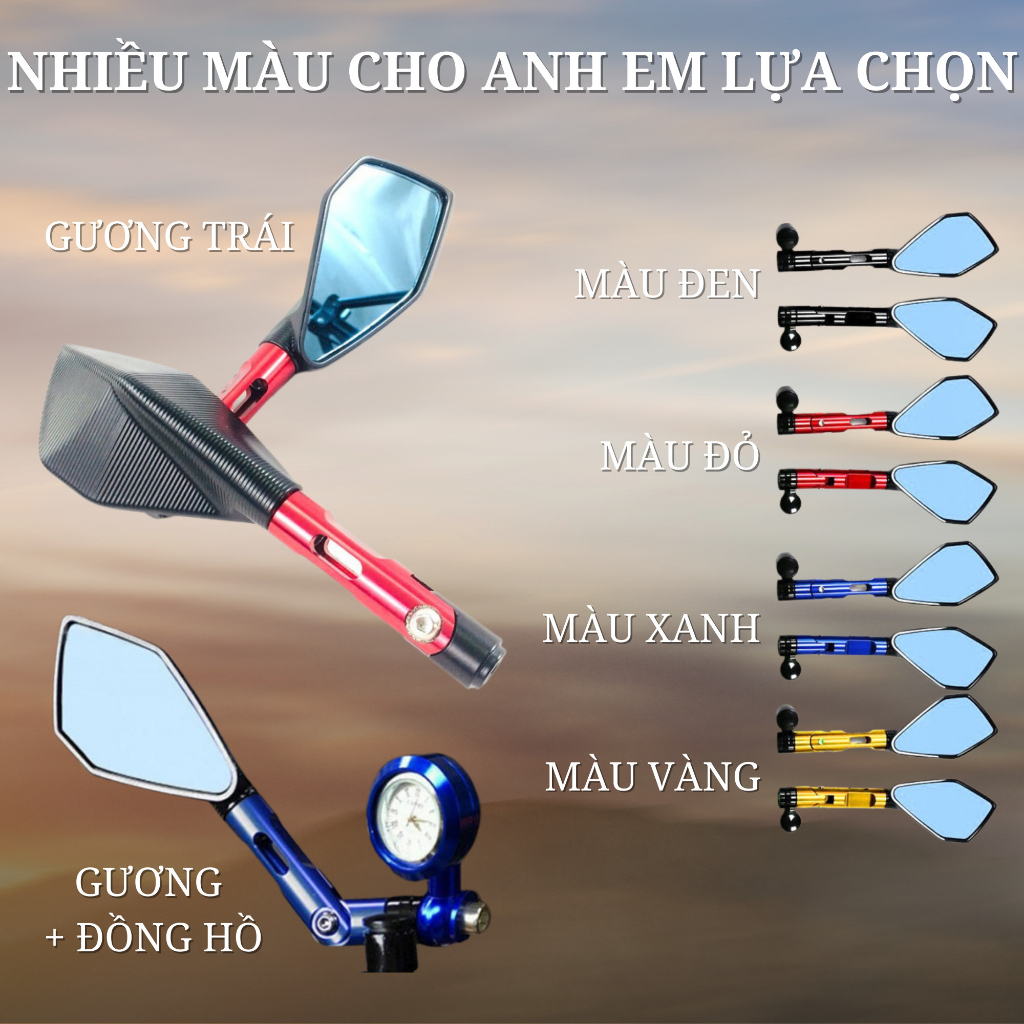 Gương chiếu hậu 5 cạnh Rizoma Phù hợp mọi loại xe - Kính kiểng GreenNetworks