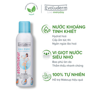 Xịt khoáng Evoluderm giúp dưỡng ẩm cấp nước và làm dịu làn da Atomiseur Eau Pure 150ml
