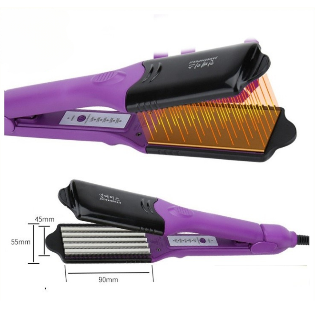 Máy Làm Tóc đa năng, máy là duỗi bấm xù tóc Hàn Quốc, Máy dập xù thay bản dễ dàng màu tím không cháy tóc, mượt tóc