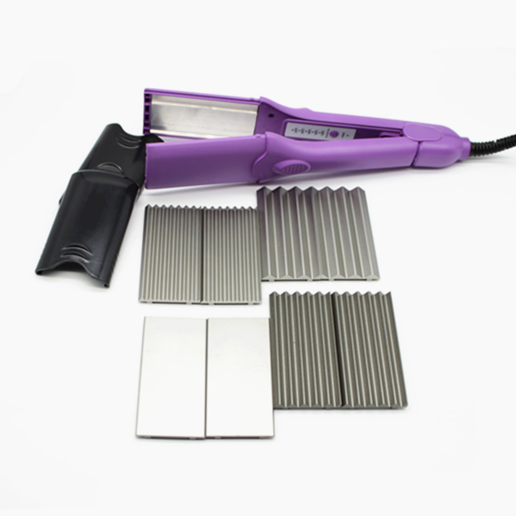 Máy Làm Tóc đa năng, máy là duỗi bấm xù tóc Hàn Quốc, Máy dập xù thay bản dễ dàng màu tím không cháy tóc, mượt tóc