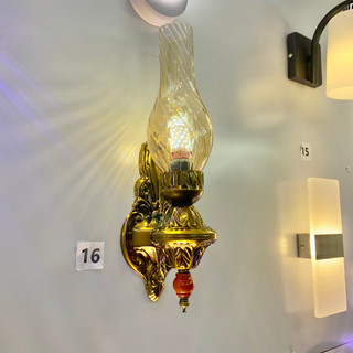 Đèn thờ XOIZE treo tường hợp kim mạ đồng cổ điển kèm bóng led nến