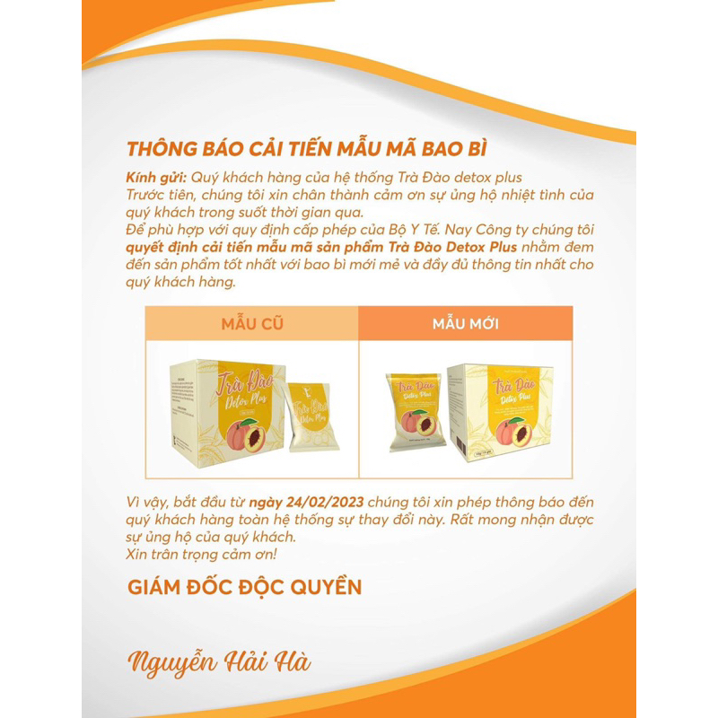 Trà đào detox plus