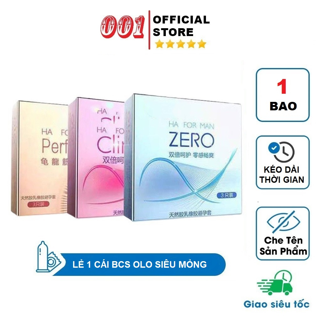 Lẻ 1 cái bao cao su olo, olo climax siêu mỏng có gai, zero siêu mỏng nhiều gel, perfoma gân gai kéo dài thời gian qhe