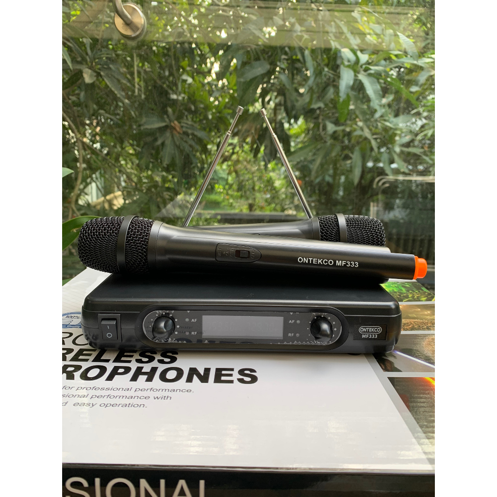 Micro không dây ONTEKCO MF333/MF334/MF338 cao cấp đa năng đầu thu 2 anten, chống hú +hút âm tốt, phù hợp loa kéo, amply