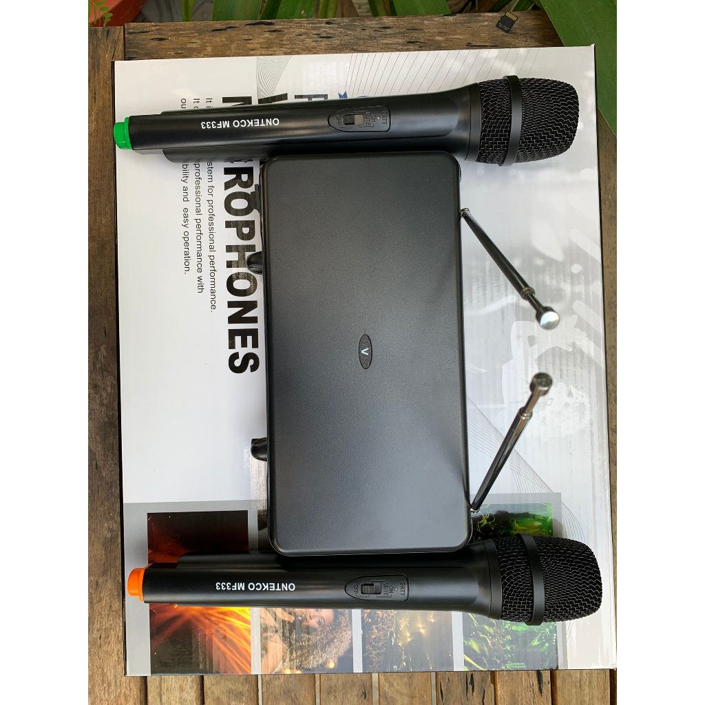 Micro không dây ONTEKCO MF333/MF334/MF338 cao cấp đa năng đầu thu 2 anten, chống hú +hút âm tốt, phù hợp loa kéo, amply