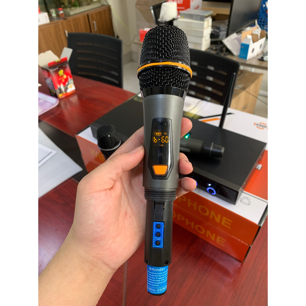 Micro không dây ONTEKCO MF333/MF334/MF338 cao cấp đa năng đầu thu 2 anten, chống hú +hút âm tốt, phù hợp loa kéo, amply