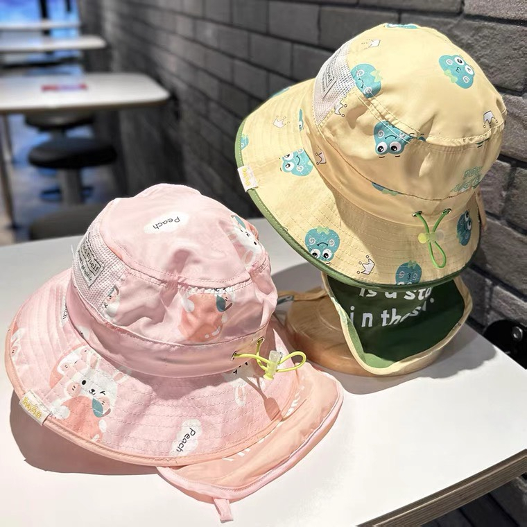 Mũ tai bèo che gáy chống nắng họa tiết dễ thương cho bé từ 2 đến 5 tuổi