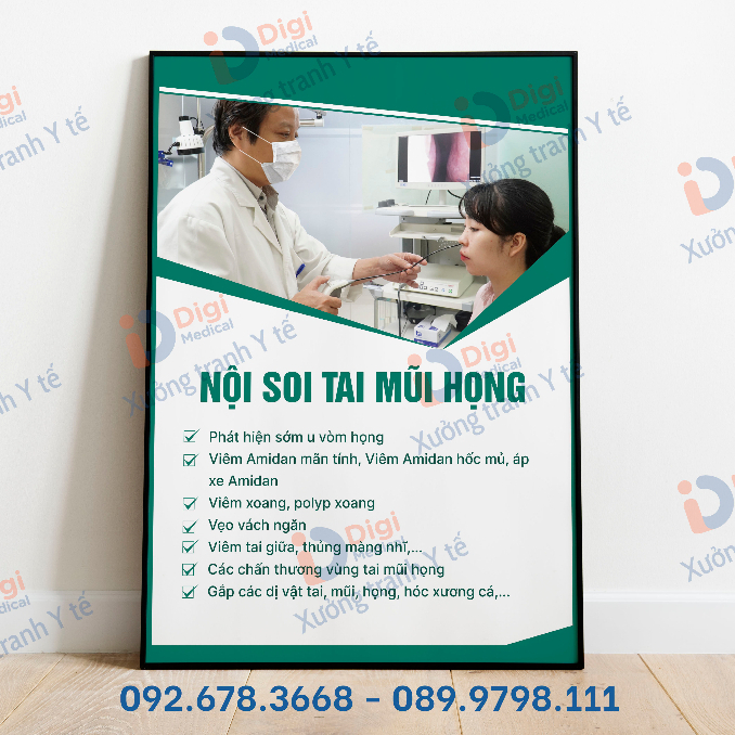 (Tranh Decal Dán) Tranh Nội Soi Tai Mũi Họng