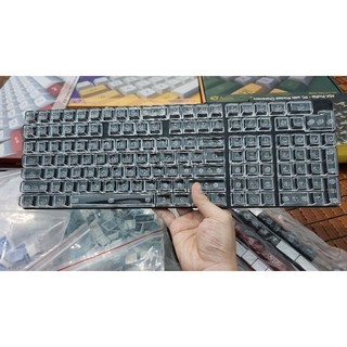 BỘ KEYCAP TRONG SUỐT SIÊU ĐẸP MDA MÀU TRẮNG VÀ ĐEN CHO BÀN PHÍM CƠ