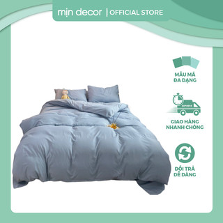 Bộ chăn ga gối cotton tici Mịn Decor basic thoáng mát mềm mại phối màu phong cách hiện đại