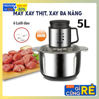 Máy xay thịt đa năng công suất lớn 1000W Dung tích 5L Lưỡi dao 6 cánh không gỉ