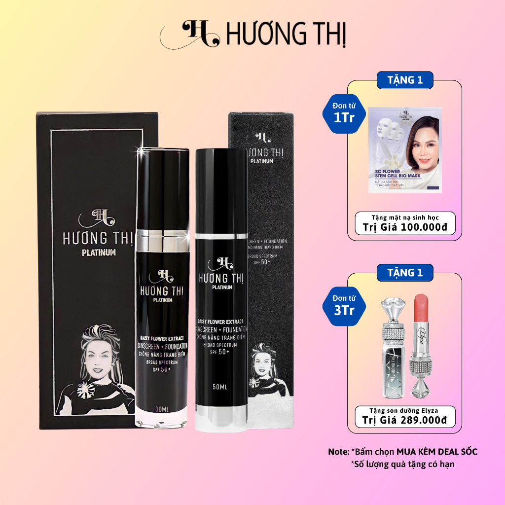 Kem chống nắng và lót trang điểm Hương Thị Sunscreen Foundation SPF50