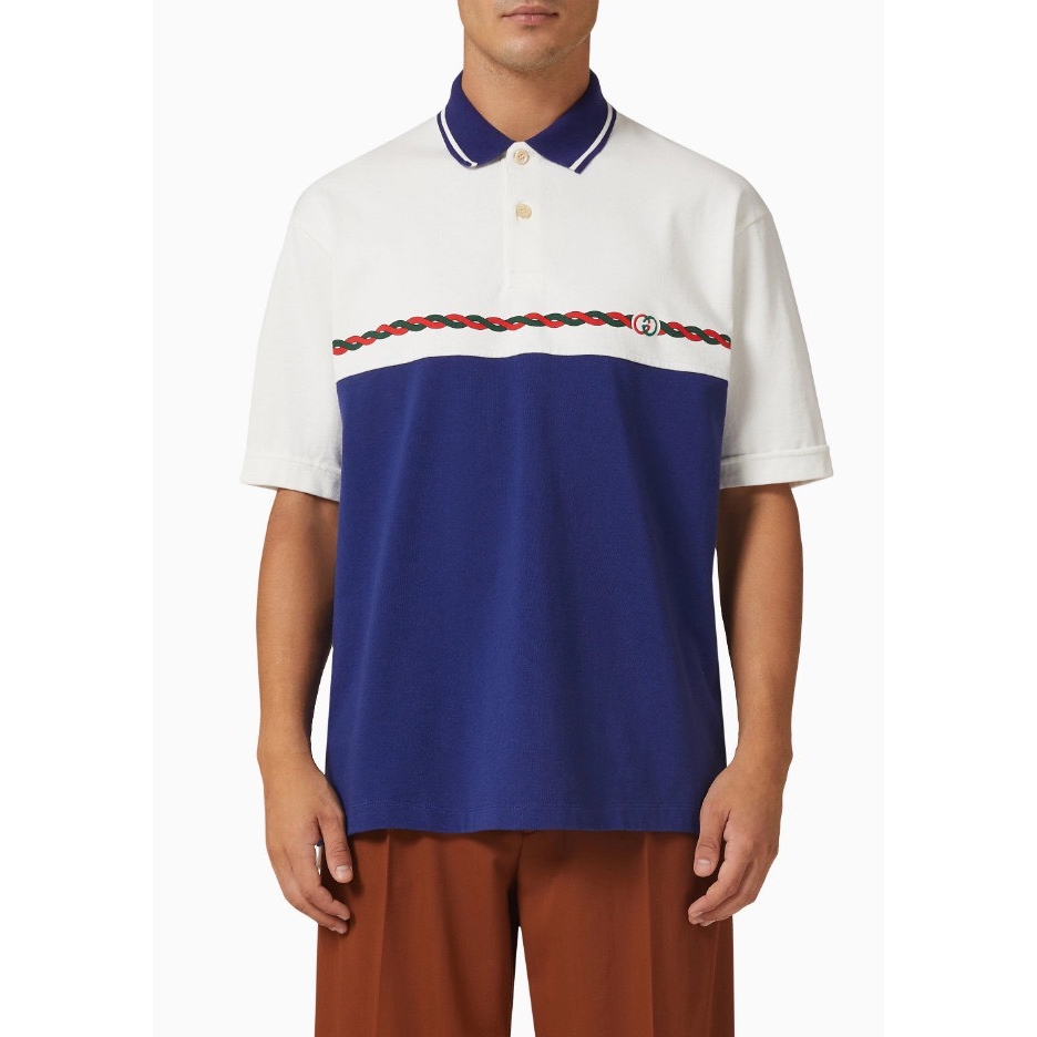 Áo polo GC thêu phối màu kết hợp giới tính thời thượng Áo polo GC thêu giới tính mới nhất