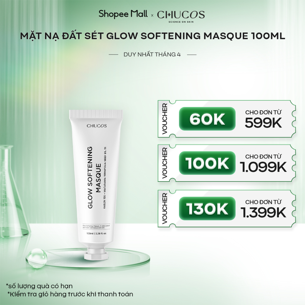 [Mã BMLTA35 giảm đến 35K đơn 99K] Mặt Nạ Đất Sét Chucos Glow Softening Masque 100ml