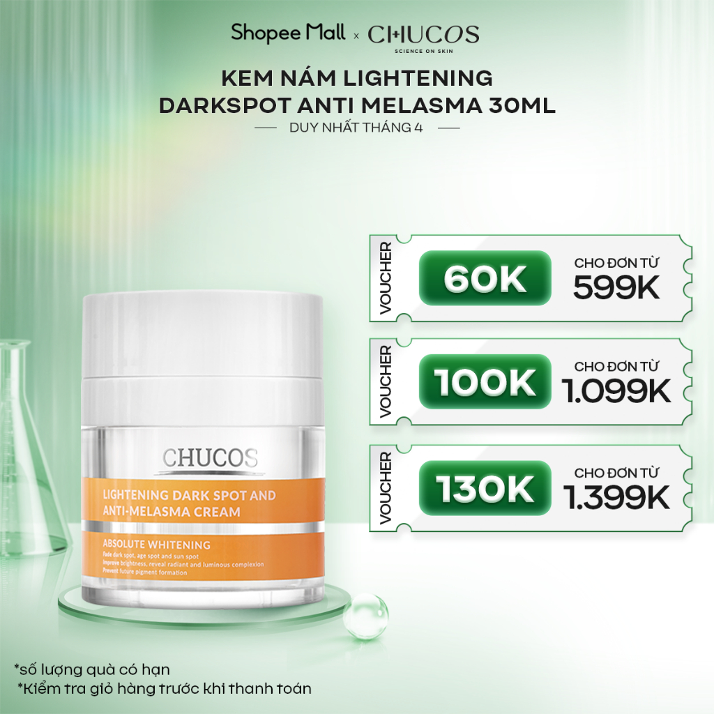 Kem Nám Chucos Lightening Darkspot & Anti Melasma Cream 30ml