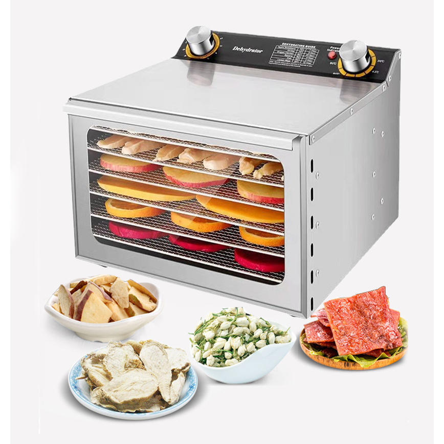 Máy Sấy Thực Phẩm Hoa Quả Trái Cây 6 Khay Inox Siêu Bền Dehydrator [BH 12 Tháng]