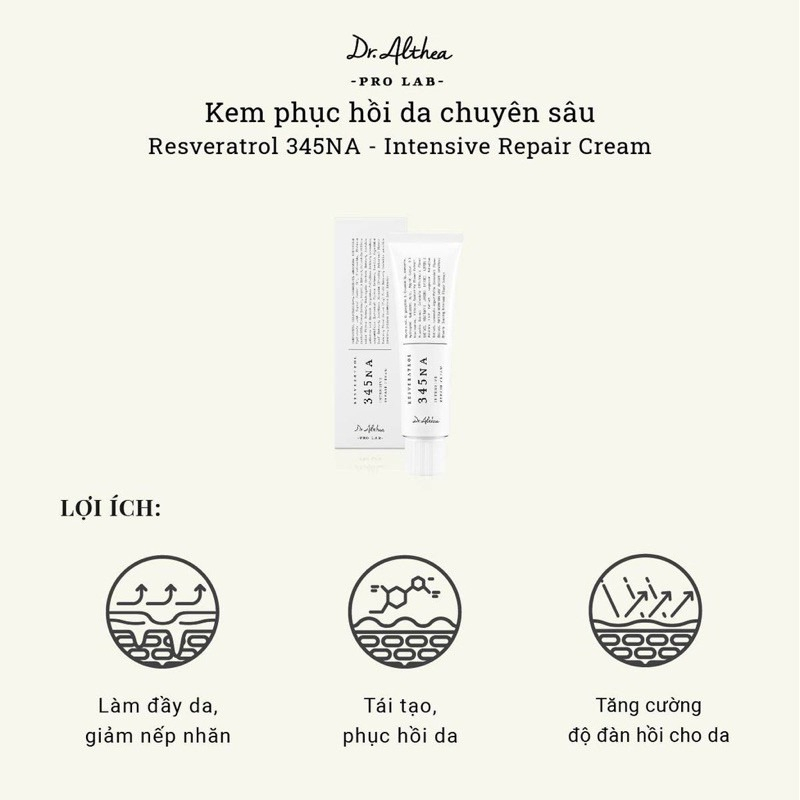 Kem phục hồi da chuyên sâu Dr.Althea Resveratrol 345NA - Intensive Repair Cream